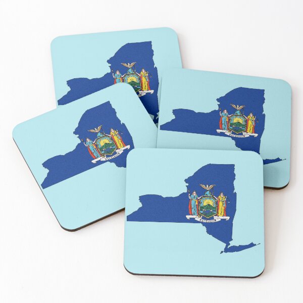 Item preview, New York Map With New York State Flag designed and sold by Havocgirl.