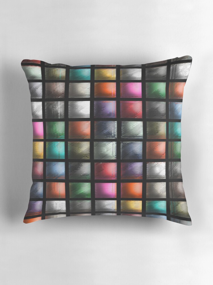 Thumbnail 3 of 4, Pillow, Beautiful Cushions/ Colours Abound -CHECKS AND SQUARES ozcushionstoo designed and sold by ozcushionstoo.