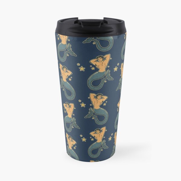 Merman Prince Eric Vintage Sailor Style Tattoo Travel Mug