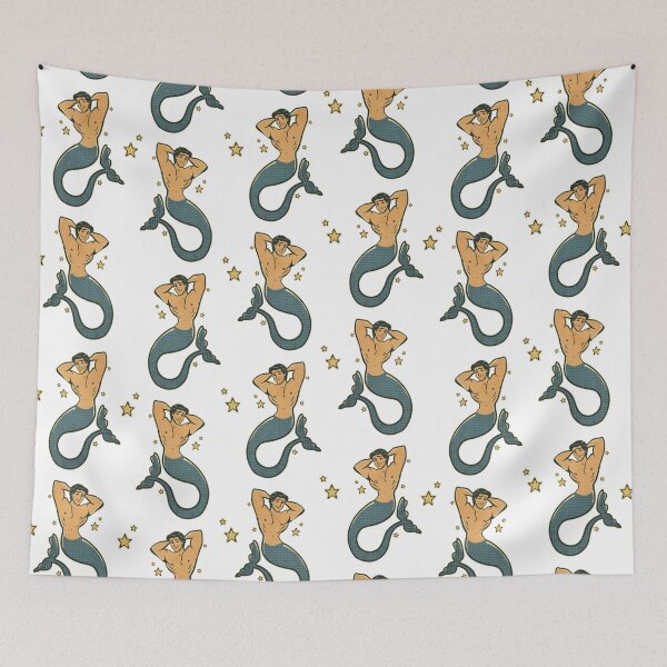 Item preview, Merman Prince Eric Vintage Sailor Style Tattoo designed and sold by simonpovani.