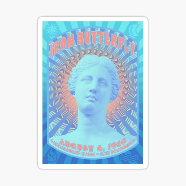 Psychedelic Poster - Iron Butterfly / San Francisco 1969 Sticker
