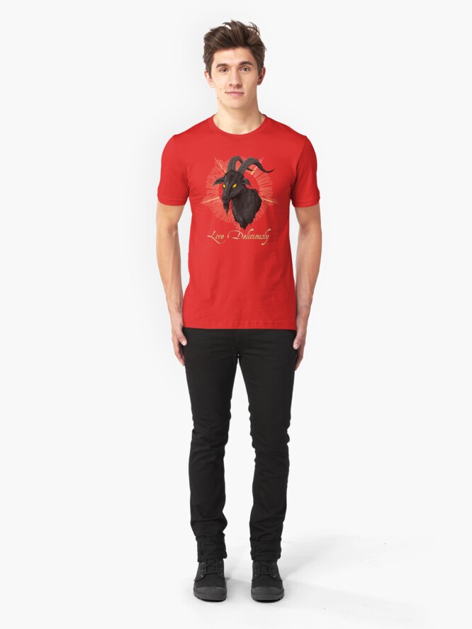 Alternate view of Black Phillip - Live Deliciously (The Witch) Slim Fit T-Shirt