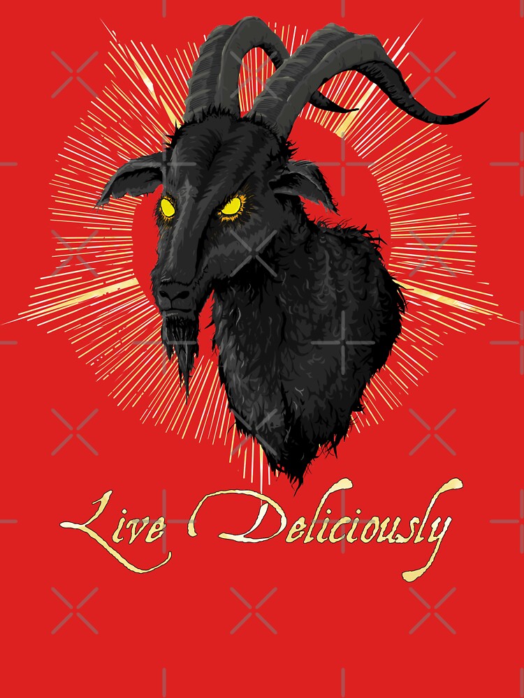 Thumbnail 7 of 7, Essential T-Shirt, Black Phillip - Live Deliciously (The Witch) designed and sold by forge22.
