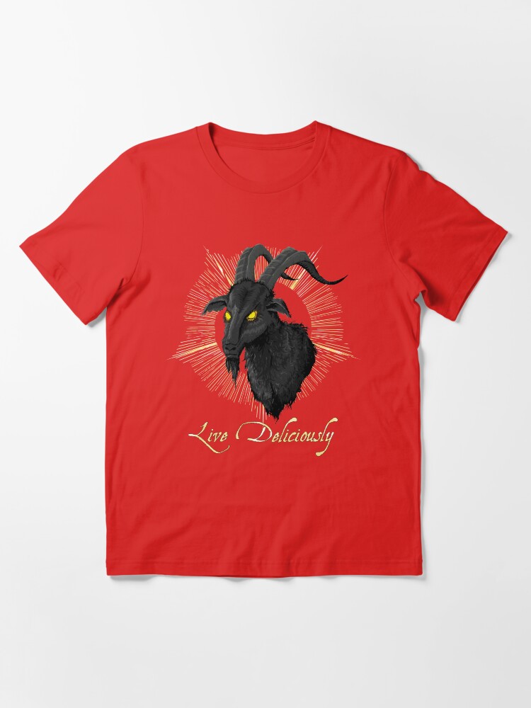 Thumbnail 3 of 7, Essential T-Shirt, Black Phillip - Live Deliciously (The Witch) designed and sold by forge22.