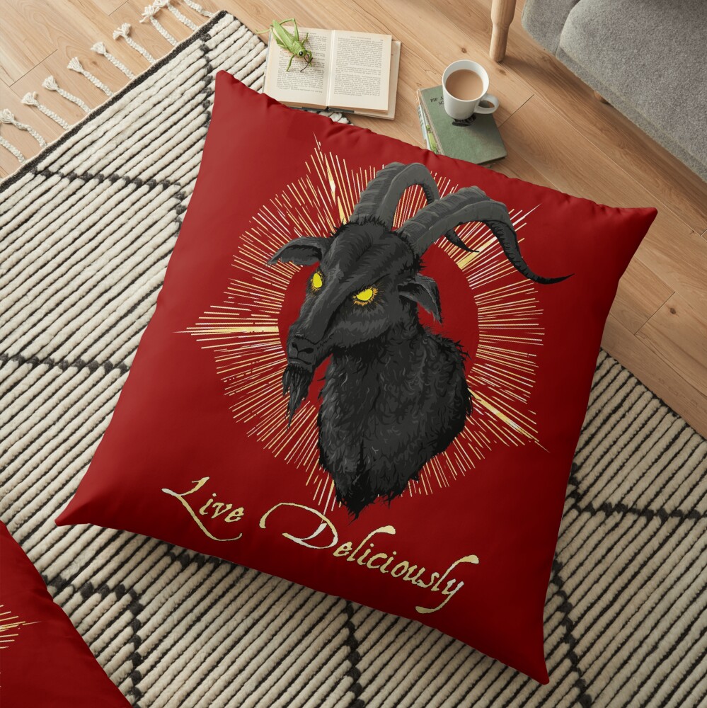 Black Phillip - Live Deliciously (The Witch) Floor Pillow