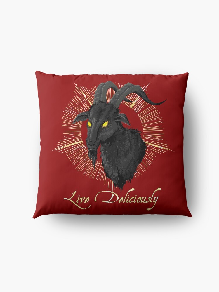 Alternate view of Black Phillip - Live Deliciously (The Witch) Floor Pillow