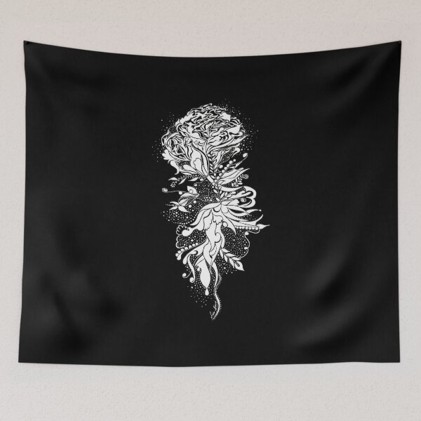 Item preview, White ink flower black by mjvision Mia Niemi designed and sold by mjvisiondesign.