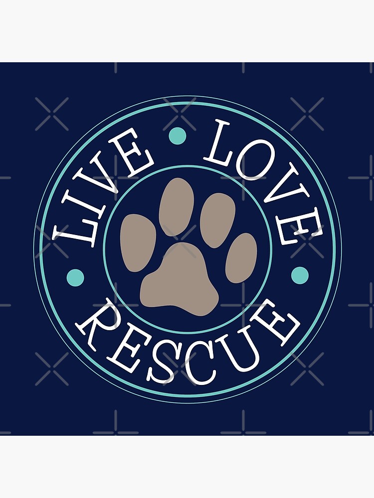 Live Love Rescue, Dog Paw Emblem by NestToNest