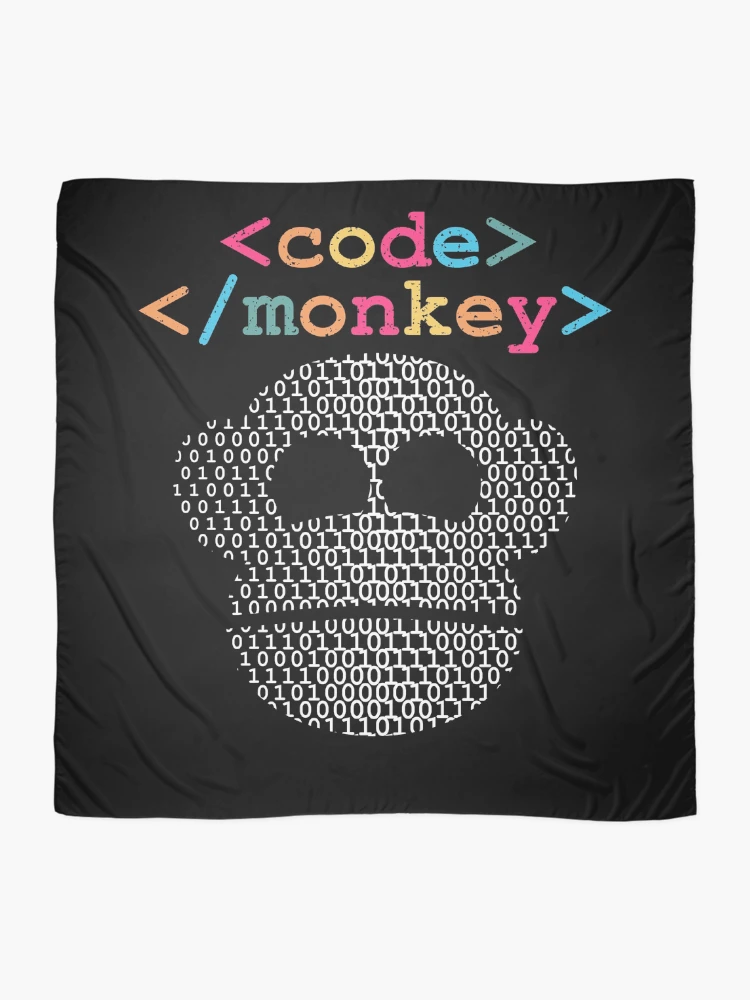 Thumbnail 2 of 3, Scarf, Code Monkey - Developer Syntax designed and sold by d247.