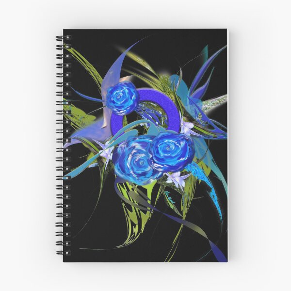 Item preview, Blue flower black by mjvision Mia Niemi designed and sold by mjvisiondesign.
