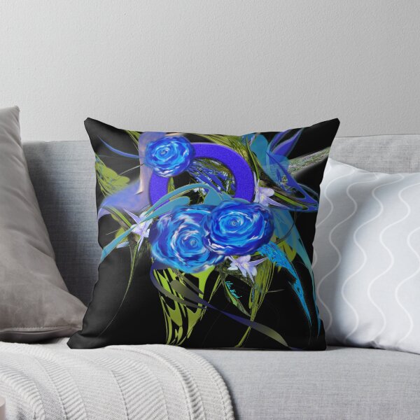 Item preview, Blue flower black by mjvision Mia Niemi designed and sold by mjvisiondesign.