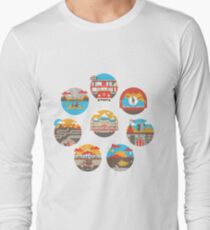 Wes Anderson Films Icon Illustrations Long Sleeve T-Shirt