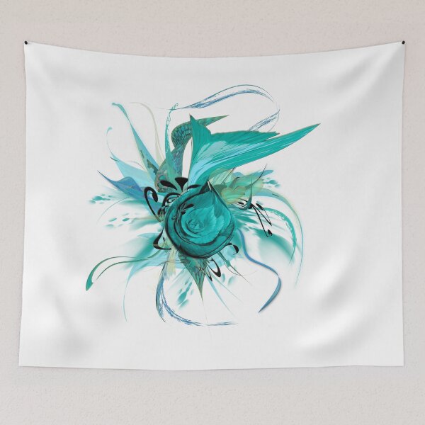 Item preview, Turquoise flower white by mjvision Mia Niemi designed and sold by mjvisiondesign.