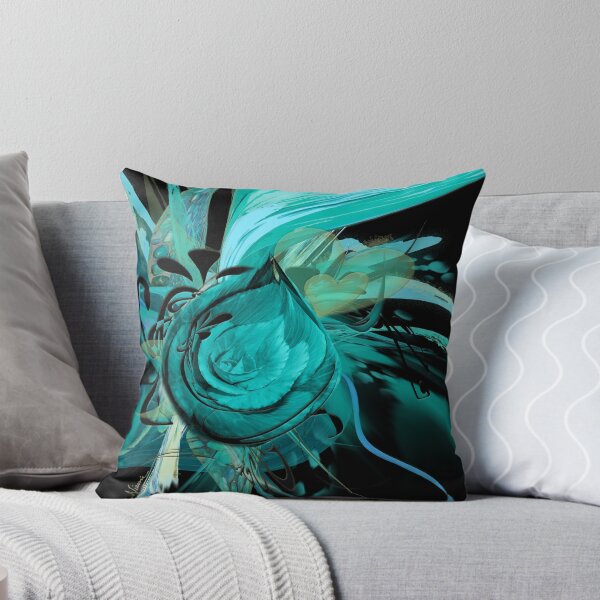 Item preview, Turquoise flower black by mjvision Mia Niemi designed and sold by mjvisiondesign.