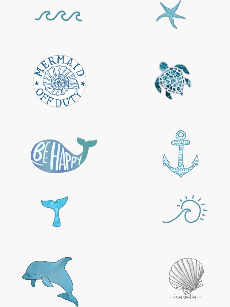 "Ocean themed" Sticker for Sale by isabella Redbubble