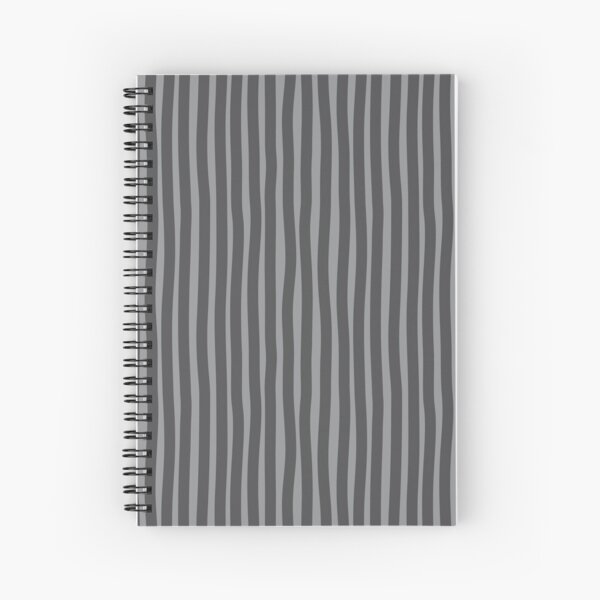 Wobbly Stripes - Grey/Gray Spiral Notebook
