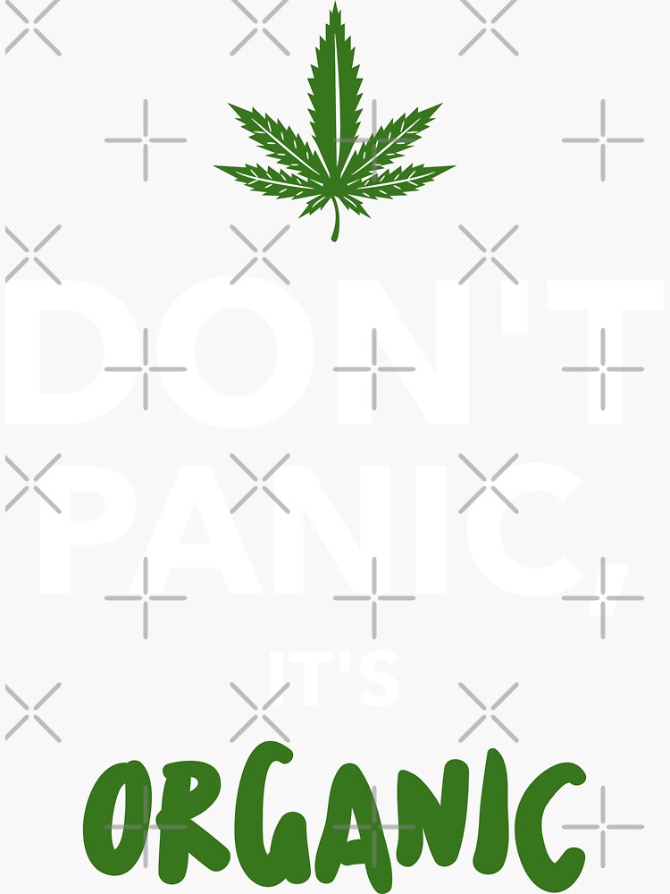 "don't panic it's organic" Sticker for Sale by Department61 | Redbubble