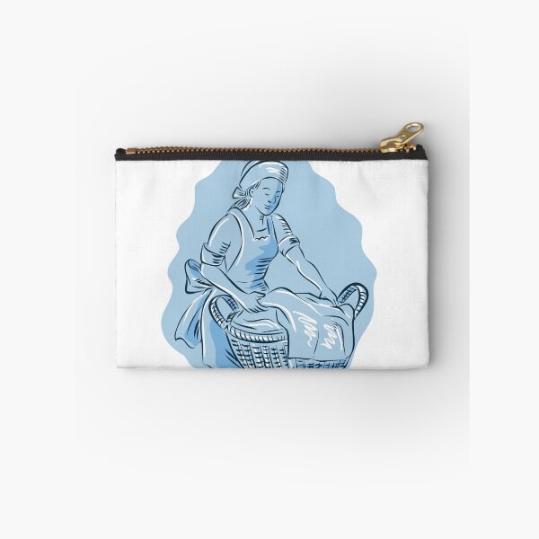 Item preview, Laundry Maid Basket Vintage Etching designed and sold by patrimonio.