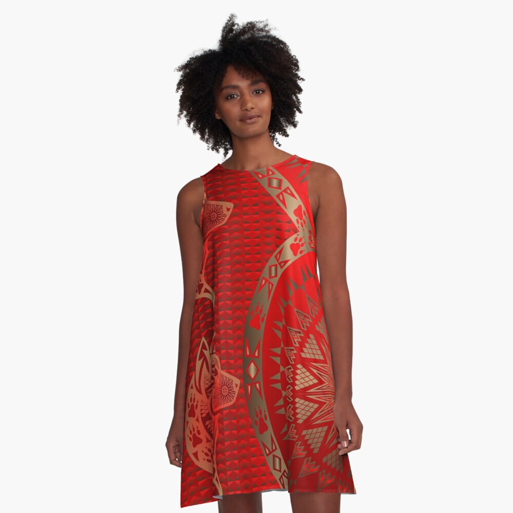 "Wolf (Red)" A-Line Dress for Sale by MelvinWarEagle | Redbubble
