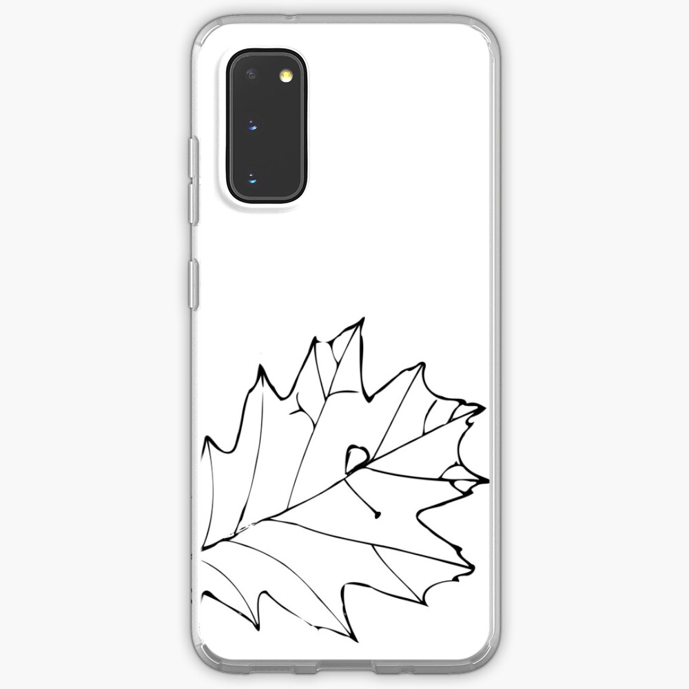 Black Oak Leaf Outline Silhouette Case Skin For Samsung Galaxy By Dayrisedesign Redbubble