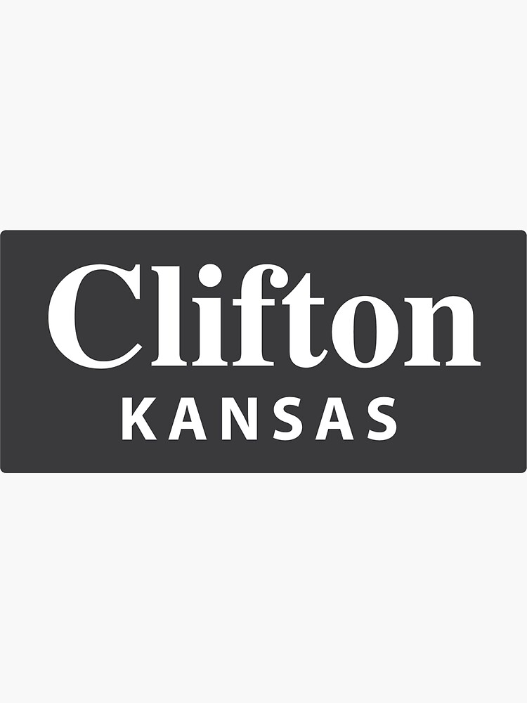 "Clifton, Kansas" Sticker for Sale by EveryCityxD2 Redbubble