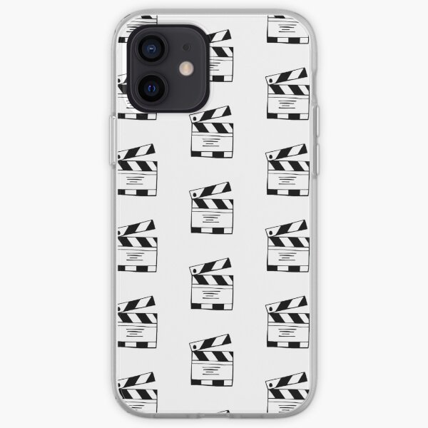 Black Sketch Drawing of Film Play Video. Graphic Design Vector Illustration iPhone Soft Case