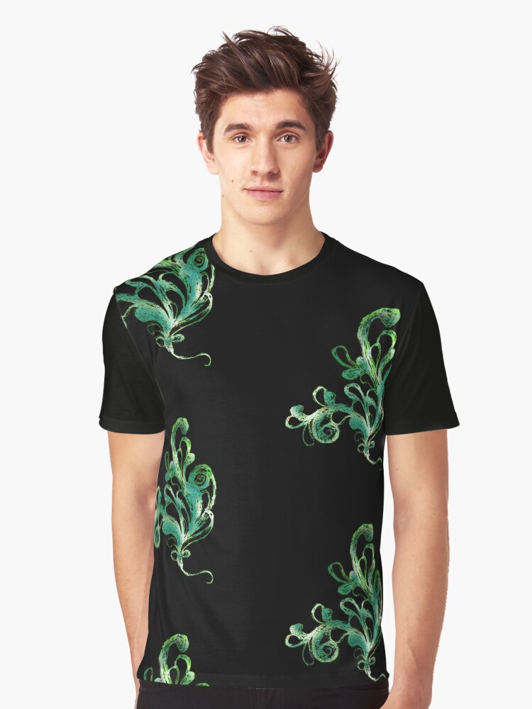 Thumbnail 1 of 5, Graphic T-Shirt, Elegance - Moonlit Jade designed and sold by efgracearts.