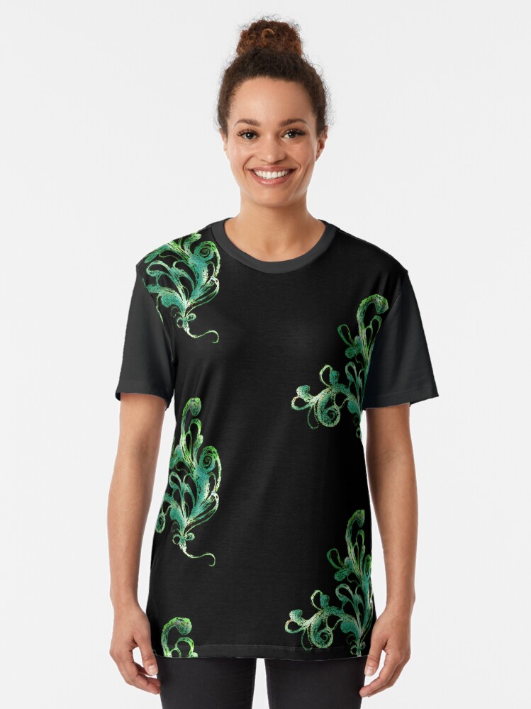 Thumbnail 2 of 5, Graphic T-Shirt, Elegance - Moonlit Jade designed and sold by efgracearts.