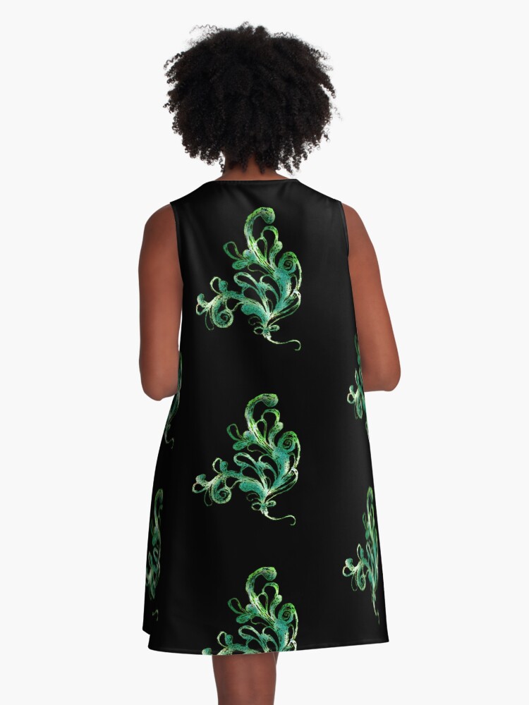 Thumbnail 3 of 4, A-Line Dress, Elegance - Moonlit Jade designed and sold by efgracearts.