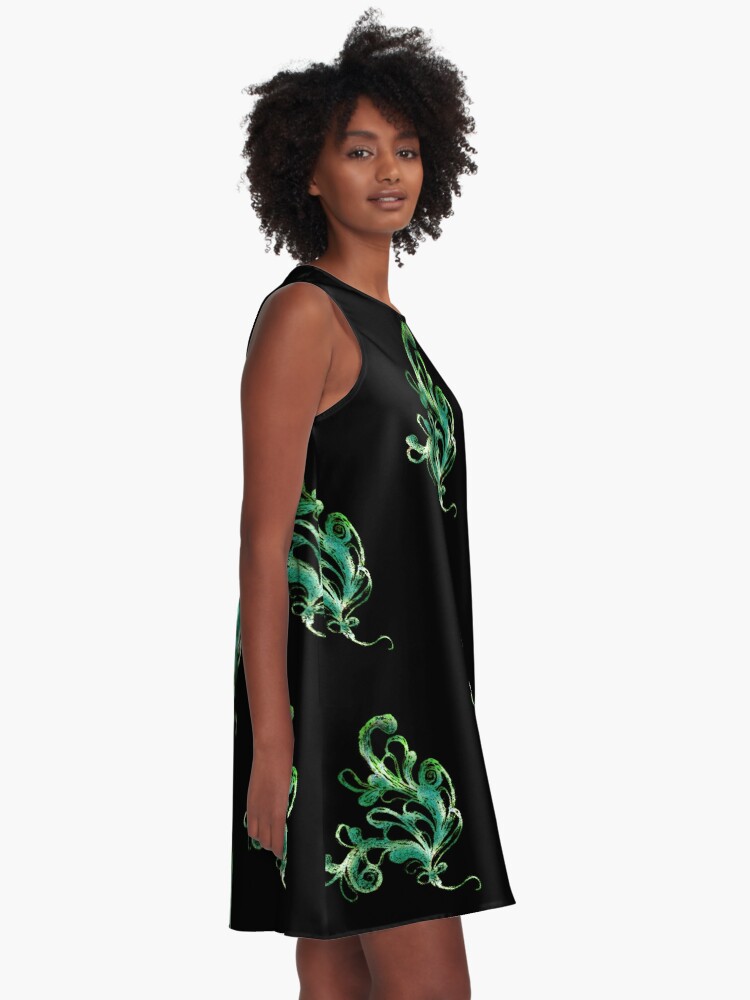 Thumbnail 2 of 4, A-Line Dress, Elegance - Moonlit Jade designed and sold by efgracearts.