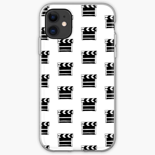 Black Sketch Drawing of Film Play Video. Graphic Design Vector Illustration iPhone Soft Case