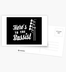 Here's to the Bassist - Bass Guitarist - Bass Headstock Postcards
