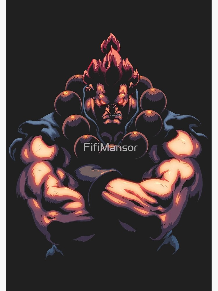 Akuma Street Fighter Poster Kanji Art Board Print for Sale by