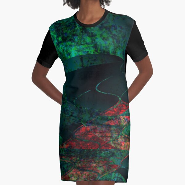 Shou Mei Waves V Graphic T-Shirt Dress