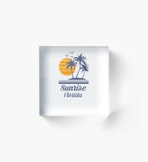Sunrise Florida Shirt FL State Home City Tourist Travel Souvenir Beach Gift Acrylic Block