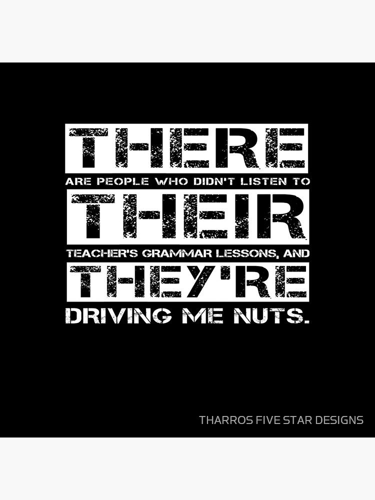 There Their They're Funny English Teacher Grammar Gift by kalamiotis13