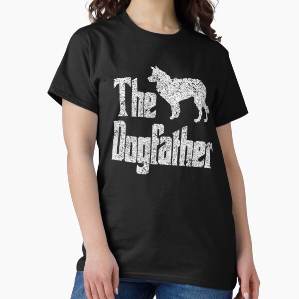 Vista previa del artículo con la obra «Idea divertida de regalo para el perro Border Collie de The Dogfather», diseñado y vendido por HEJAshirts.