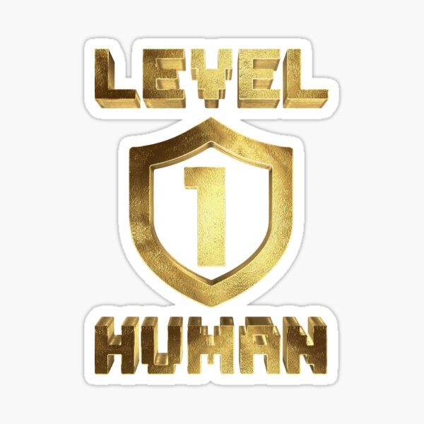 Level 1 Human Stickers Redbubble - sheriff badge brass roblox