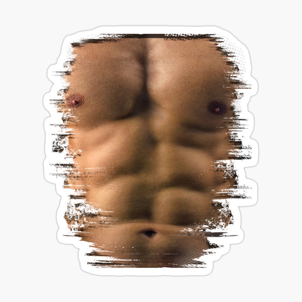 Realistic Chest Six Pack Fake Abs Poster By Willpowerapp Redbubble