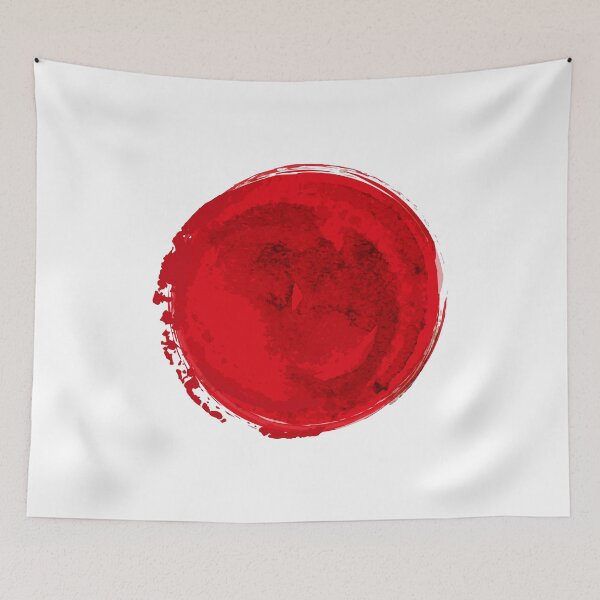 Item preview, Japanese flag in watercolor style designed and sold by JullBidukha.