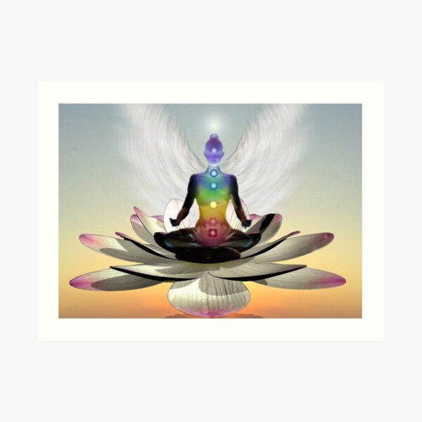 Lotus chakra angel Art Print