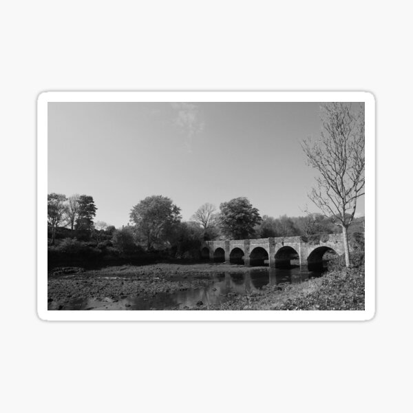 River Bed Buncrana Donegal Ireland bw Sticker