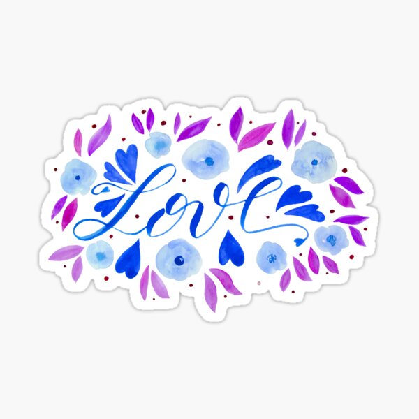 Item preview, Love and flowers - purple and blue designed and sold by wackapacka.