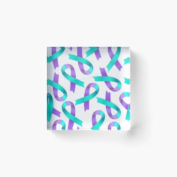 Item preview, Purple and teal suicide awareness and prevention ribbon. designed and sold by crdraper.