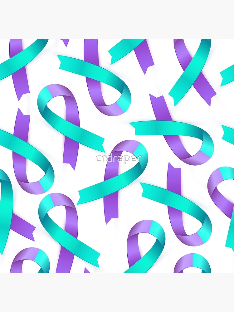 Suicide Awareness Ribbon (Purple-Teal) - Pack of 10 - Celebrate Prints
