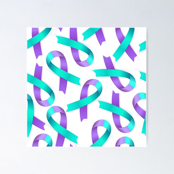 Item preview, Purple and teal suicide awareness and prevention ribbon. designed and sold by crdraper.