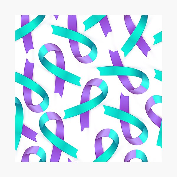 Item preview, Purple and teal suicide awareness and prevention ribbon. designed and sold by crdraper.