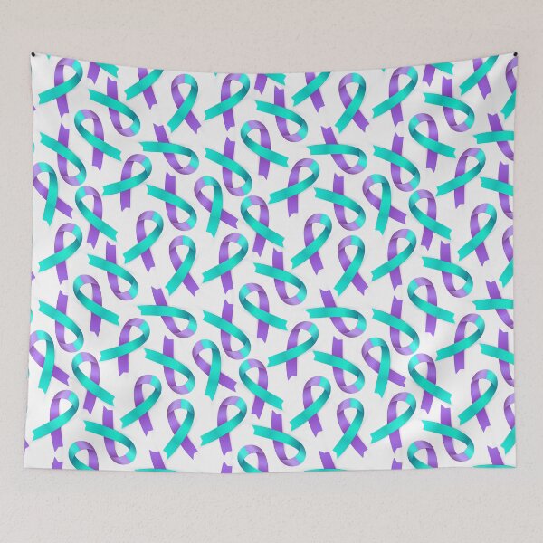 Item preview, Purple and teal suicide awareness and prevention ribbon. designed and sold by crdraper.
