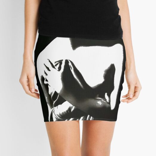 #Shadow #Hand #monochrome #women #naked clothing human body Mini Skirt