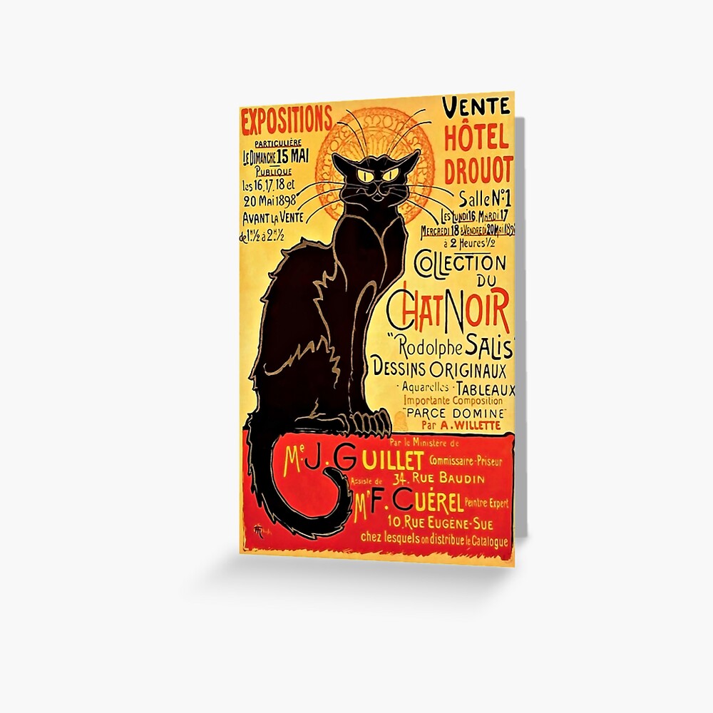 Le Chat Noir Exposition Particuliere 16 Greeting Card By Djidiouf Pd Redbubble